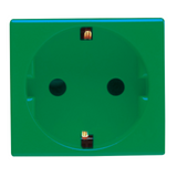 GERMAN STANDARD SOCKET-OUTLET 250V ac - FOR DEDICATED LINES - 2P+E 16A - 2 MODULES - GREEN - SYSTEM