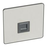 Sinergy Sleek Telephone socket RJ11/RJ12 Brushed Stainless steel