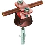 Conductor holder StSt/galCu f. Rd 8-10mm with plastic base and fixing 