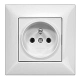 Pin socket outlet, complete, white, cage clamps