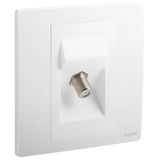 Mallia Senses - 1 gang "F" Type terminal TV socket outlet - Matt White