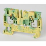 Terminal Block, Grounding, Yellow/Green, 6.1mm, 600VAC/DC, 26-10AWG