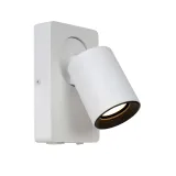 Lucide NIGEL - Wall spotlight - LED Dim. - GU10 - 1x5W 3000K - With USB charging point - White