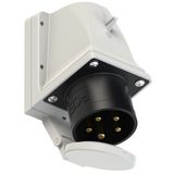 CEE-wall mounted plug 32A 5p 7h with lid