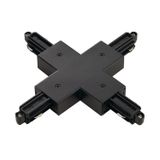 X-connector for 1-circuit HV-track, surface-mounted, black