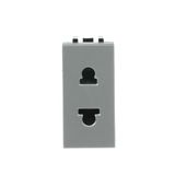 N2135 PL Socket outlet EU/US 2P Silver - Zenit