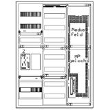 Z„hlerverteiler 1xZF, eHZ, H=1100 B=800 T=210mm, 1xVF, MF