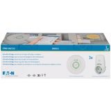 Wireless xComfort Bridge package, 3 Smart Dimming Plug-In Adapters, 0-250W, 230VAC, R/L/C/LED, Schuko, Traffic white