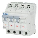 Miniature circuit breaker (MCB) with plug-in terminal, 16 A, 3p+N, characteristic: D
