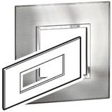 Plate Arteor - British std - square - 6 modules - stainless style