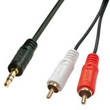 Premium Audio Cable 2x Phono 3,5 mm, 2m 2xRCA/3,5 mm m/m Stereo /goldp