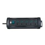 Premium-Multi-Line extension lead 5-way 5m H05VV-F 3G1,25 black For NON-European countries only! Plug-in system: *USA,DE,GB*