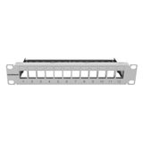 Patchpanel 10" empty for 12 modules (SFA)(SFB), 1U, RAL7035