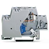 Component terminal block double-deck with end plate gray