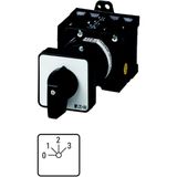 Step switches, T3, 32 A, rear mounting, 3 contact unit(s), Contacts: 6, 45 °, maintained, With 0 (Off) position, 0-3, Design number 15131