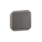 Control for double switch function or 10A two-way switch or 10A waterproof push button Plexo anthracite finish