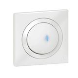 Simple push button with dooxie indicator light IP44 6A 250V~ delivered with white square plate