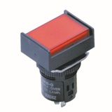 Indicator dia. 16 mm, rectangular, red, LED 12 VAC/VDC, IP65, solder t