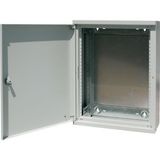 Surface-mount service distribution board with three-point turn-lock, mounting side panel, W = 1000 mm, H = 1060 mm