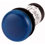 Indicator light, Flat, Screw connection, Lens Blue, LED Blue, 24 V AC/DC