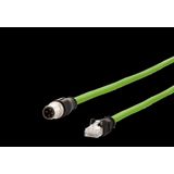 M12 Industrial Ethernet cable, D-coded, 10.0 m, M12 plug straight - RJ