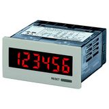 Total counter, DIN72x36 mm, 12 to 24 VDC, LCD, 8-digit, 30cps or 5kcps, NPN/PNP input, manual reset H7HP2003B