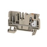 Feed-through terminal block, PUSH IN, 4 mm², 800 V, 32 A, Number of co