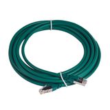 Patch cord RJ45 category 6A S/FTP shielded LSZH green 5 meters