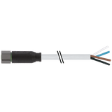M8 female 0° A-cod. with cable V4A PUR 4x0.25 gy UL/CSA+drag ch. 10m