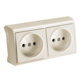 Vera Beige Two Gang Earthed Socket