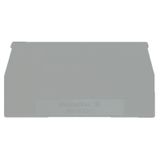 End plate (terminals), 65 mm x 1.5 mm, Traffic grey (RAL)