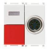 Call push button+7P DIN outlet white