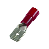 Flat plug (male) 0.5-1.0/6.3x0.8 red insulated PC