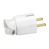 Male plug with plastic earth - cable orientation 360° - blister pack - white