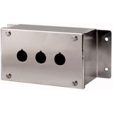 Surface mounting enclosure, stainless steel, 3 mounting locations