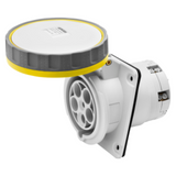 10° ANGLED FLUSH-MOUNTING SOCKET-OUTLET HP - IP66/IP67 - 3P+E 125A 100-130V 50/60HZ - YELLOW - 4H - MANTLE TERMINAL