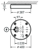 Wall and ceiling luminaire Olisq R Diffuser White around ET 16W 2000lm Lambertian (L) IP40 IK03 3 SDCM