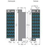 Matrix patchboard 32-pole Marking 33-64 dark gray