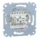 Double changeover switch insert, 1-pole, 10 AX, AC 250 V, plug-in terminals