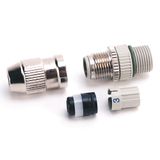 Connector, Insulation Displacement, Female, Shielded, 4Pin, M12
