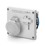 INTERLOCKED SOCKET 2P+E IP44 32A 12h