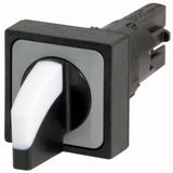Selector switch, 2 positions, white, momentary