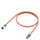 Single cable extension 4G0.38+2x0.38+4x0.2 C Socket and plug Speed-Connect M12 female 6FX8002-8QE04-1DD0