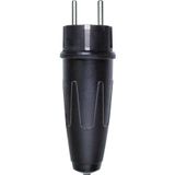 Heavy solid-rubber SCH-plug bk