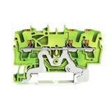 3-conductor ground terminal block with push-button 2.5 mm² green-yello