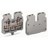 2-conductor end terminal block without push-buttons with snap-in mount