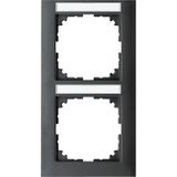 M-Pure frame, 2-fold with label holder, vertical installation, anthracite,