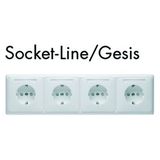 Socketline Flex Geräte-Kombination,STANDARD Inline weiß