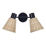 DE-0220-NAT Ceiling fixture IP20 NATURE E27 15W Black Natural rattan