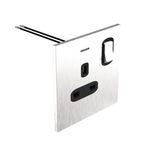 Art d'Arnould - 1 gang BS socket 13A-250V double pole switch with power indicator Epure - Brushed Steel